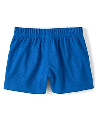 Girls Quick Dry Side Stripe Mesh Lined Active Shorts