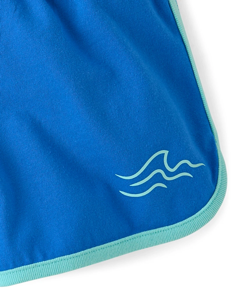 Short à motif dauphin contrasté pour filles