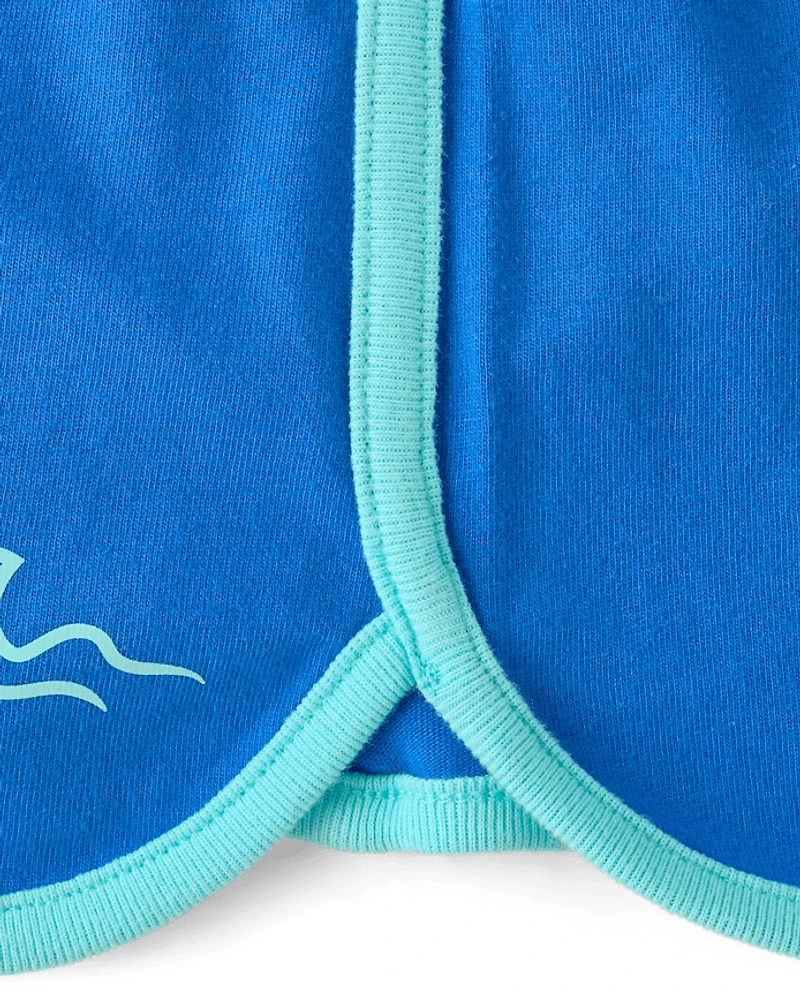 Short à motif dauphin contrasté pour filles