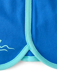 Short à motif dauphin contrasté pour filles