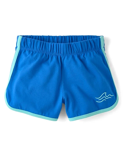 Girls Contrast Graphic Dolphin Shorts