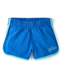 Girls Contrast Graphic Dolphin Shorts