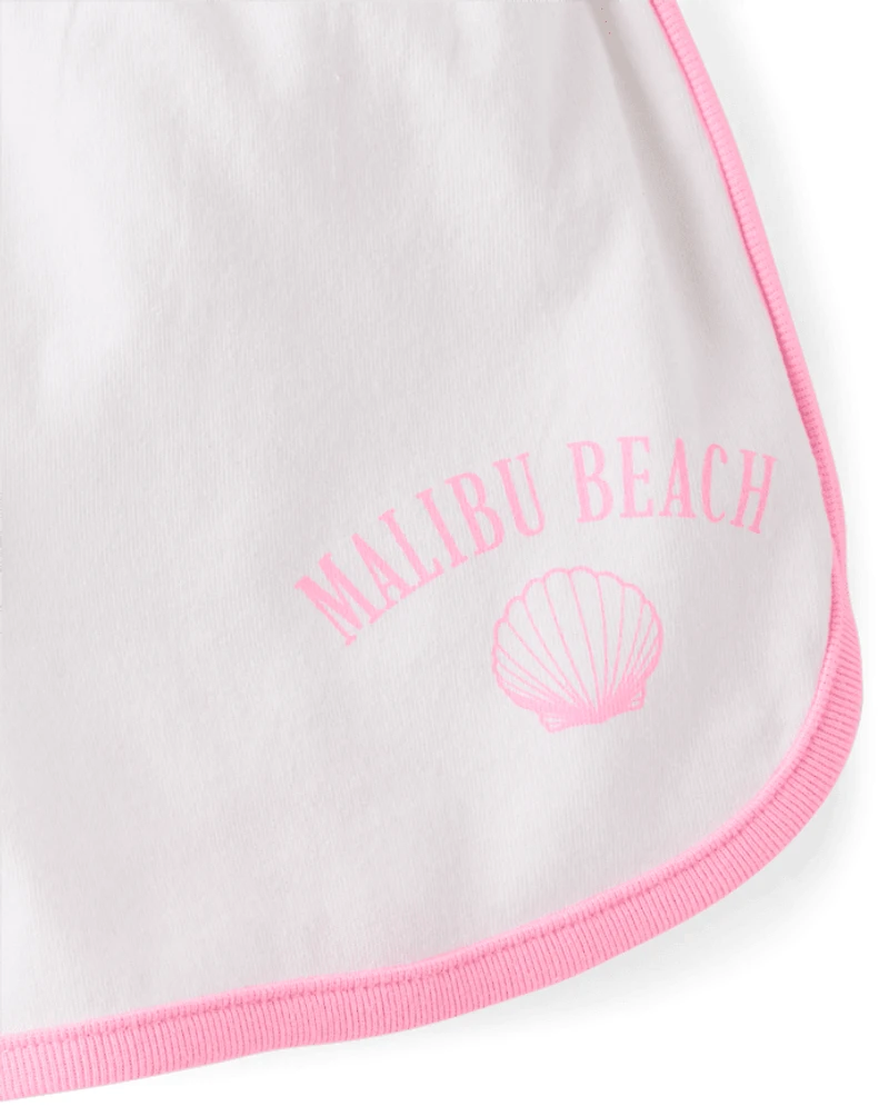 Girls Contrast Graphic Dolphin Shorts
