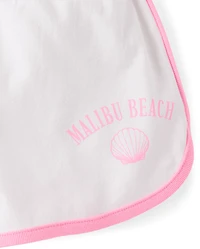 Girls Contrast Graphic Dolphin Shorts