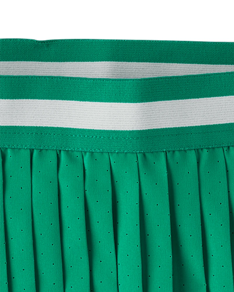 Girls Quick Dry Perforated High Rise Pleated Skort