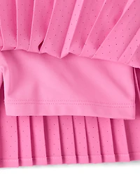 Girls Quick Dry Perforated High Rise Pleated Skort