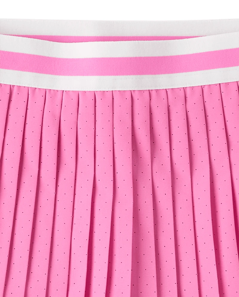 Girls Quick Dry Perforated High Rise Pleated Skort