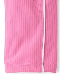 Girls Contrast Ribbed Capri Leggings