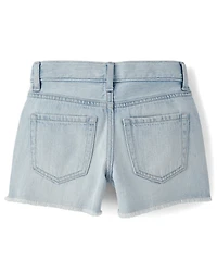 Girls Hello Kitty® Embroidered Floral Shortie Jean Shorts