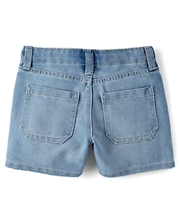 Girls Hello Kitty® Embroidered Midi Jean Shorts