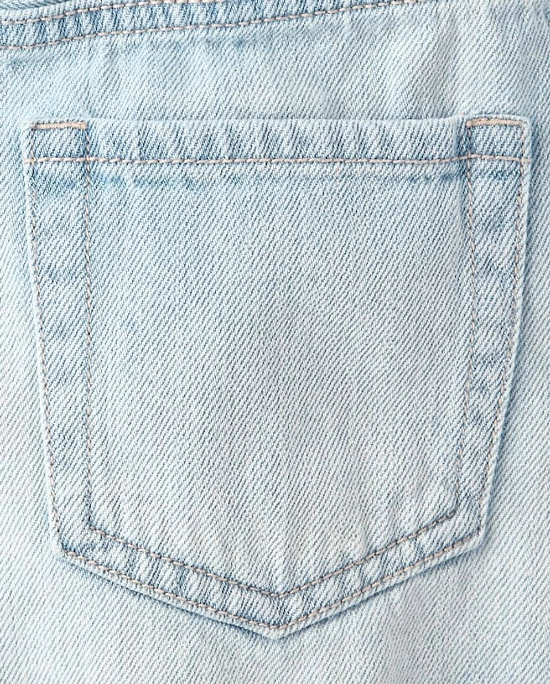 Girls Hello Kitty® Embroidered Icon Shortie Jean Shorts