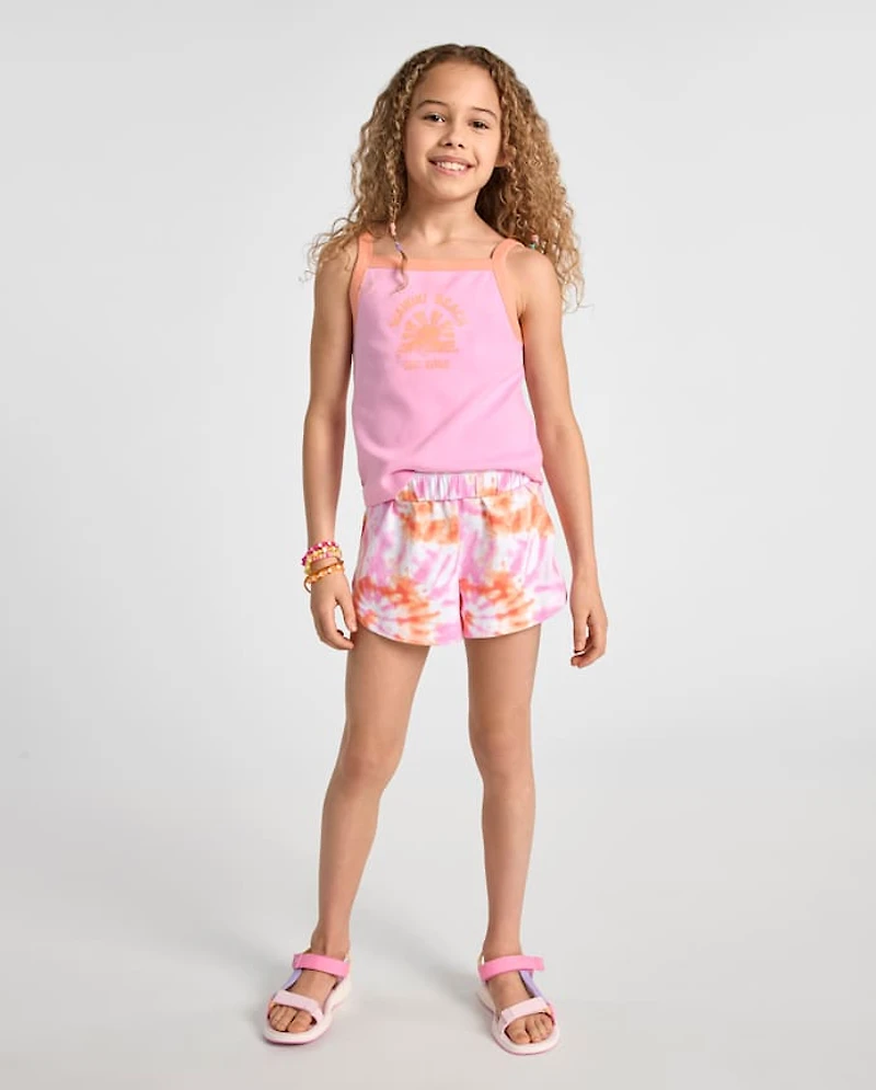 Girls Tie Dye Dolphin Shorts 4-Pack