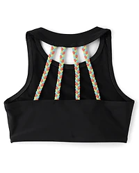 Girls Contrast Braided Tankini Swimsuit