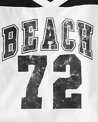 Girls Quick Dry Graphic Mesh Cropped Football Tee