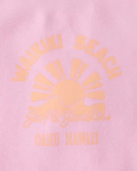 Girls Colorblock Ribbed Graphic Tank Top