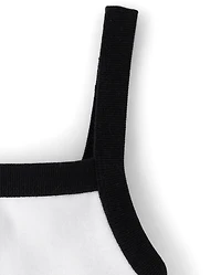 Girls Colorblock Ribbed Graphic Tank Top