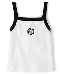 Girls Colorblock Ribbed Graphic Tank Top