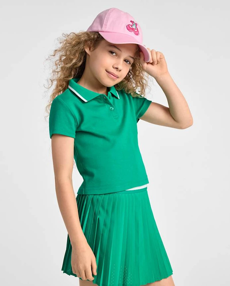 Girls Contrast Ribbed Polo