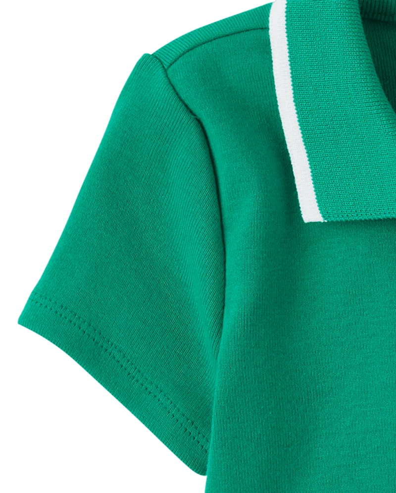 Polo côtelé contrasté pour filles