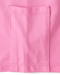 Girls Quick Dry Contrast Halter Pleated Tennis Dress