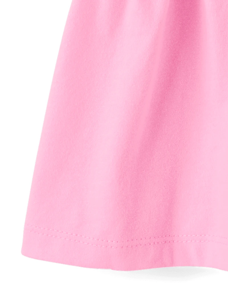 Girls Contrast Smocked Peplum Tank Top