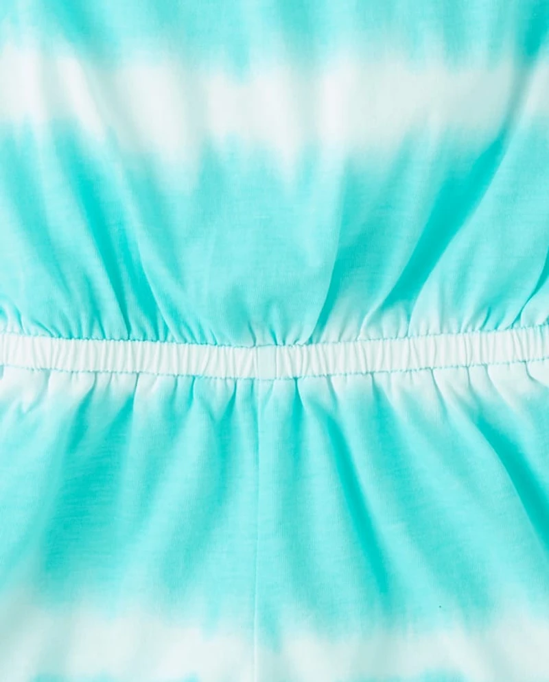 Girls Tie Dye Striped Romper