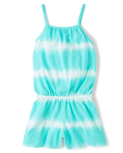 Girls Tie Dye Striped Romper