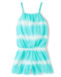 Girls Tie Dye Striped Romper