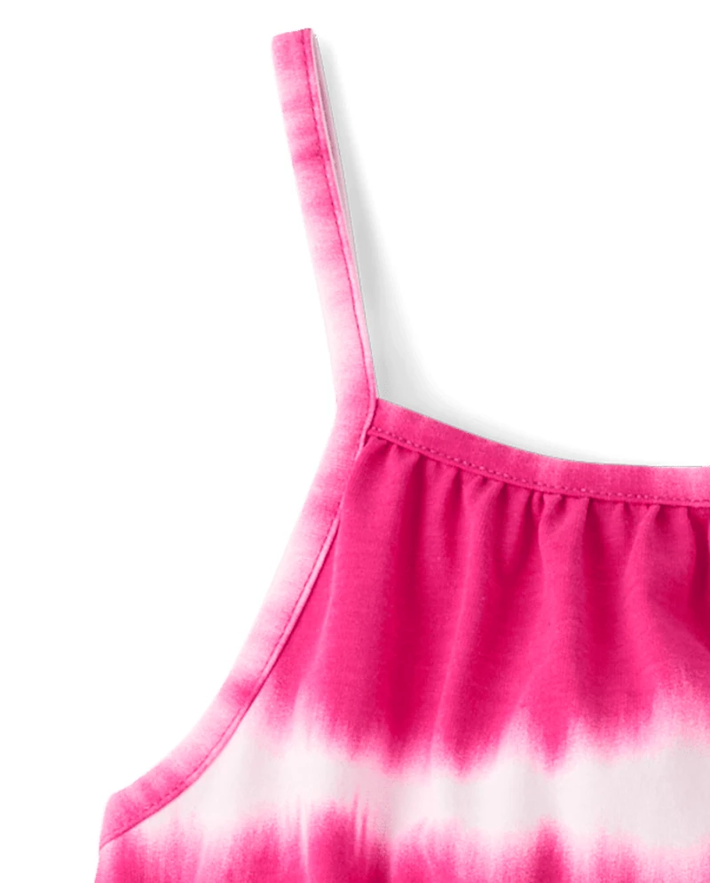 Girls Tie Dye Striped Romper
