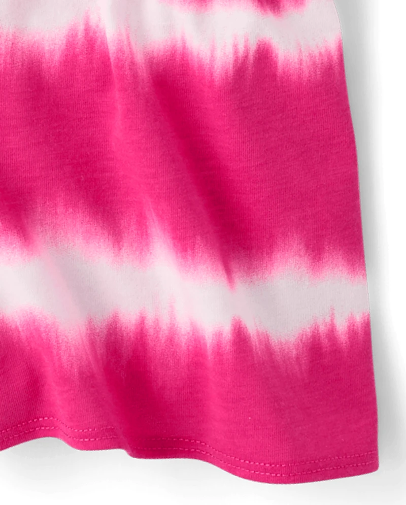 Girls Tie Dye Striped Romper