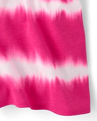 Girls Tie Dye Striped Romper