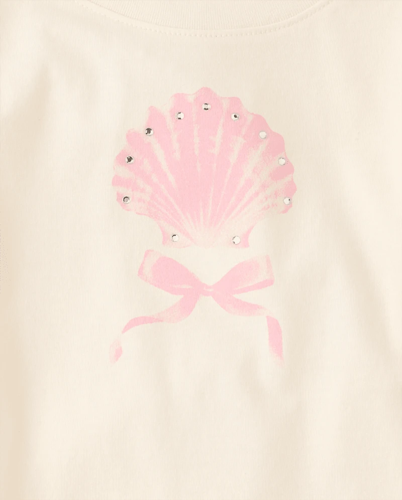 Girls Rhinestone Crochet Peplum Top