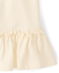 Girls Rhinestone Crochet Peplum Top