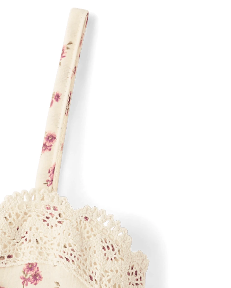 Girls Floral Tiered Tank Top