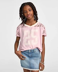 Girls Varsity Lace Football Tee