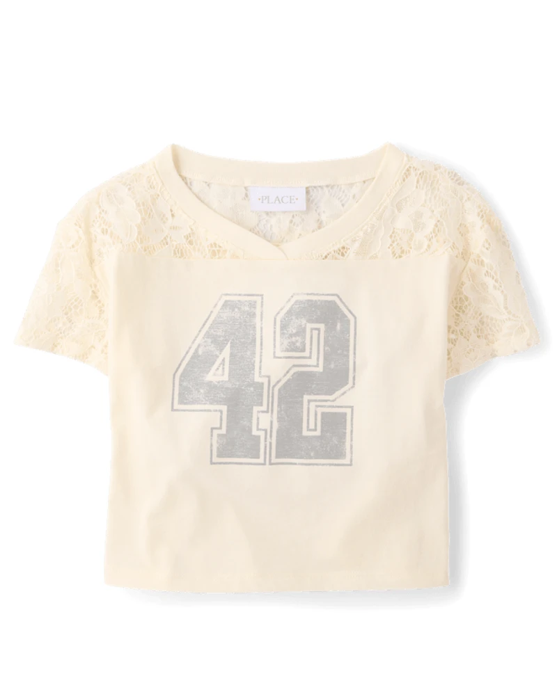 Girls Varsity Lace Football Tee