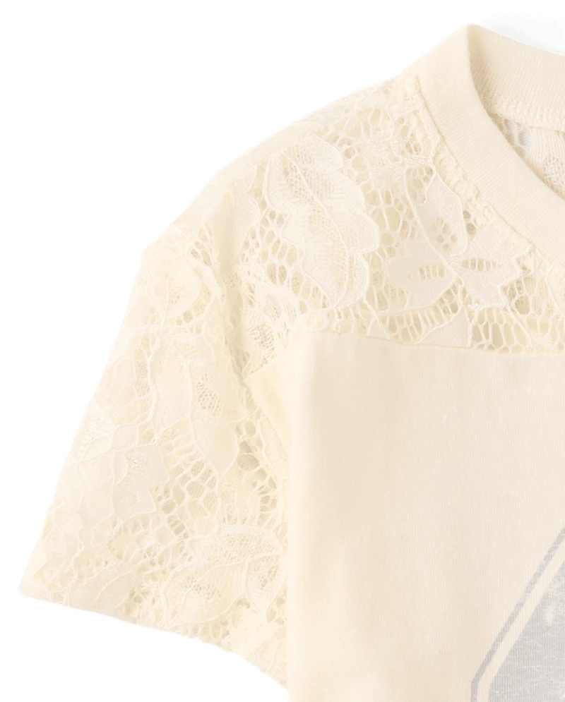 Girls Varsity Lace Football Tee
