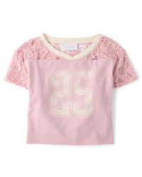 Girls Varsity Lace Football Tee