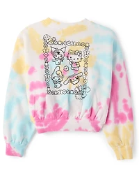 Girls Hello Kitty® And Friends Rainbow Tie Dye Premium Fleece Hoodie