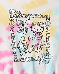 Girls Hello Kitty® And Friends Rainbow Tie Dye Premium Fleece Hoodie