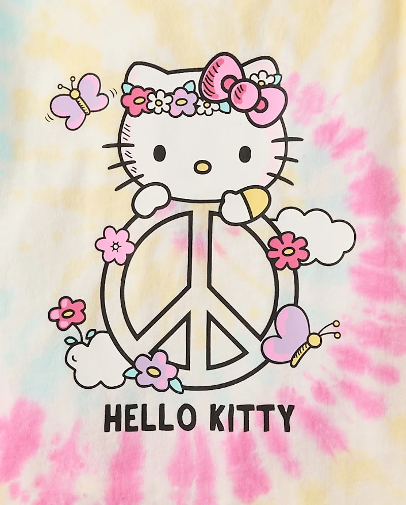 Girls Hello Kitty® Tie Dye Embellished Relaxed Top