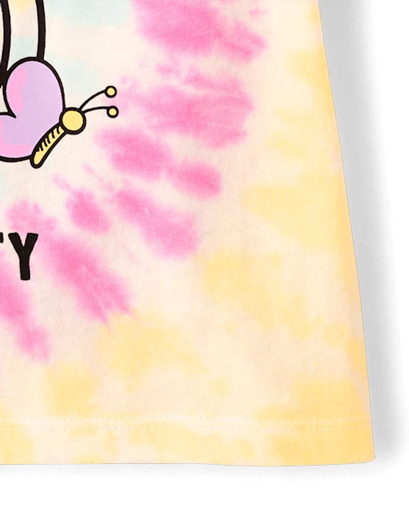 Girls Hello Kitty® Tie Dye Embellished Relaxed Top