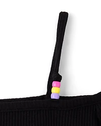 Girls Hello Kitty® Beaded Cold Shoulder Top