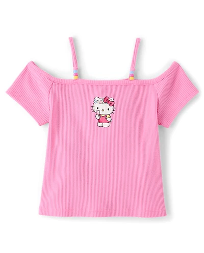 Girls Hello Kitty® Beaded Cold Shoulder Top