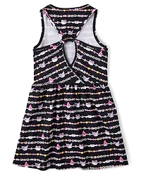 Girls Hello Kitty® And Friends Friendship Bracelet Cut-Out Tank Dress
