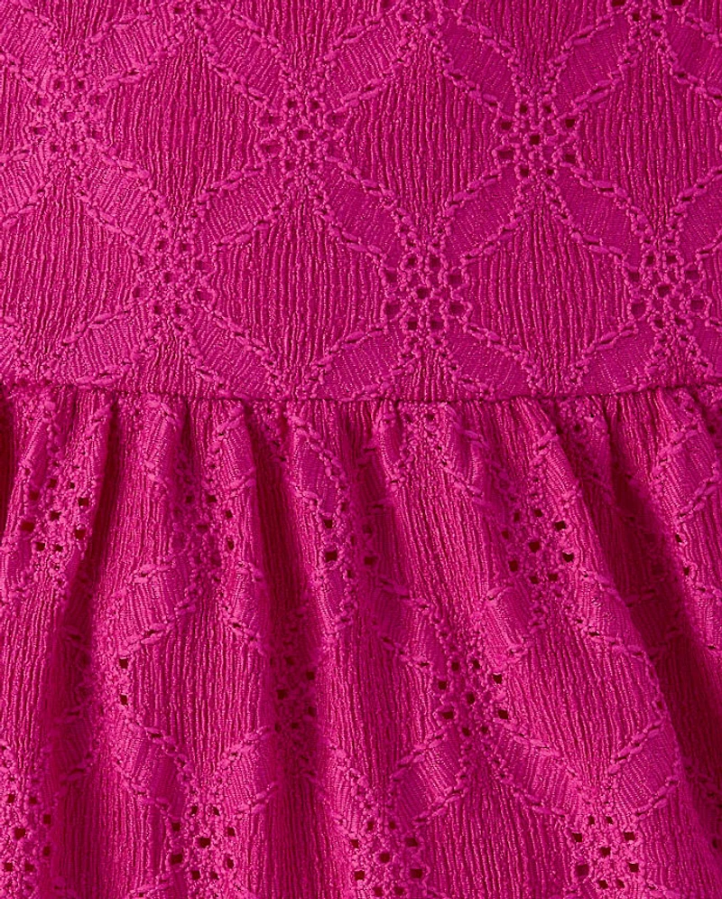 Girls Eyelet Bow Back Dress