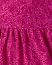 Girls Eyelet Bow Back Dress