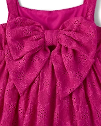 Girls Eyelet Bow Back Dress