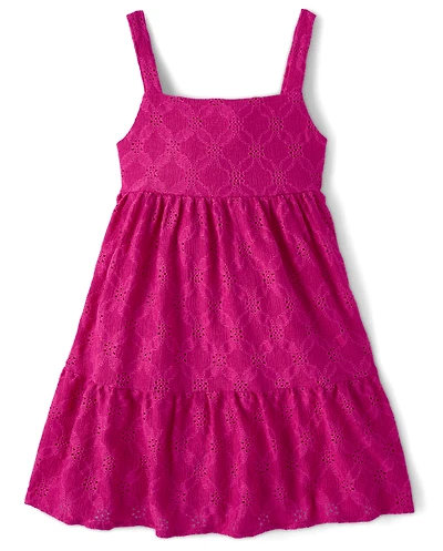 Girls Eyelet Bow Back Dress