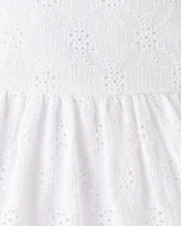 Girls Eyelet Bow Back Dress